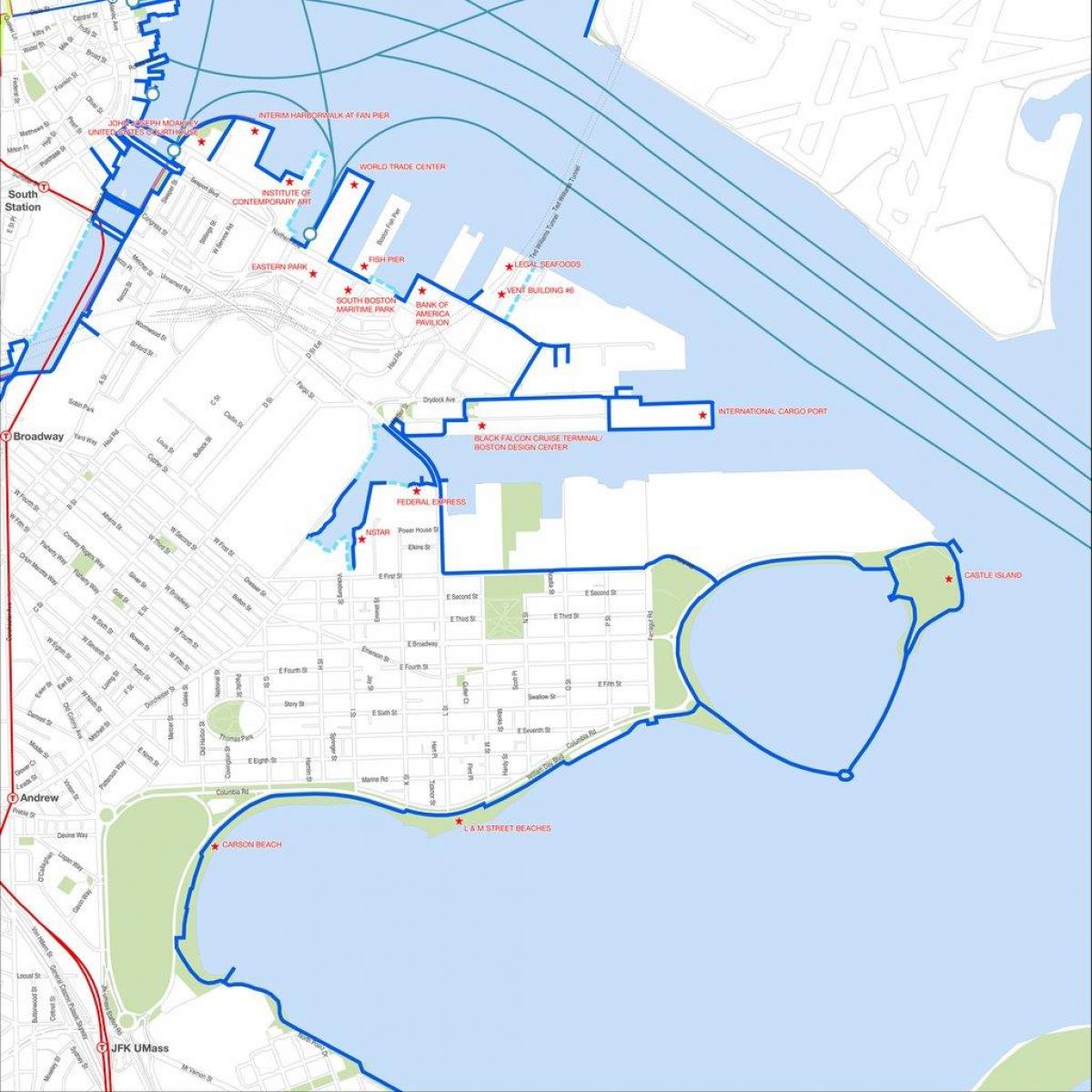 harborwalk แผนที่บอสตัน
