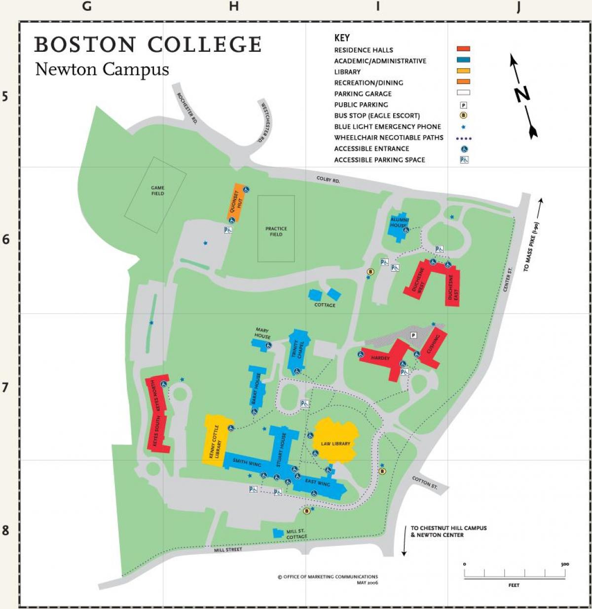 แผนที่ของวิทยาลัยบอสตัน