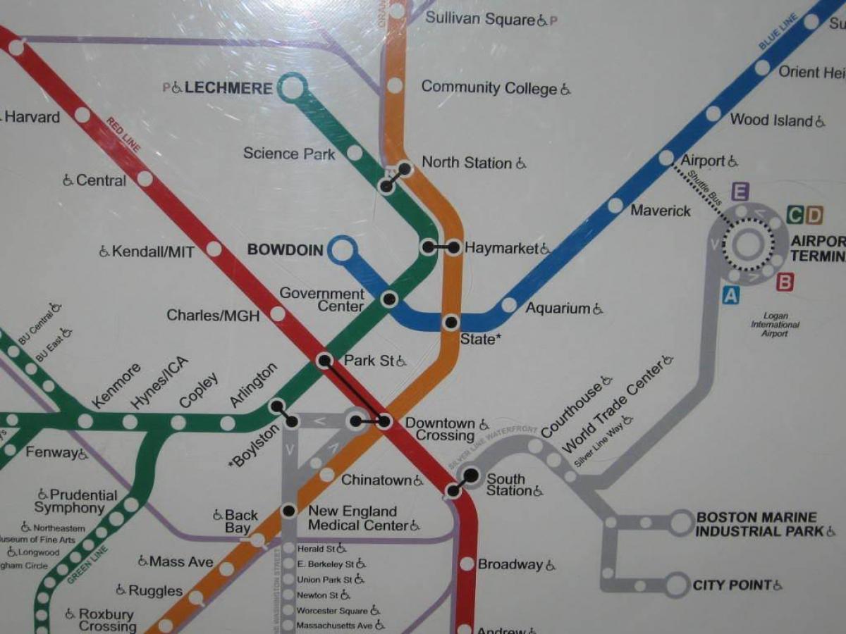 บอสตันใต้สถานีบนแผนที่