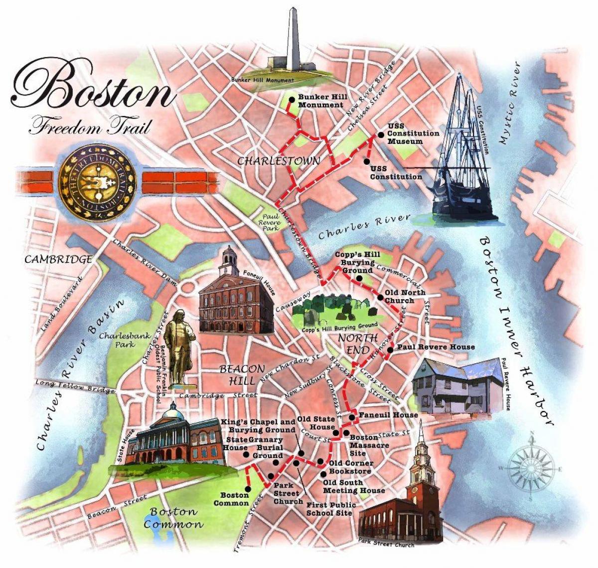แผนที่ของบอสตันอิสรภาพร่องรอย