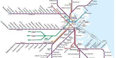 Commuter ล็อกแผนที่บอสตัน