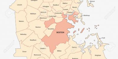 แผนที่บอสตันพื้นที่