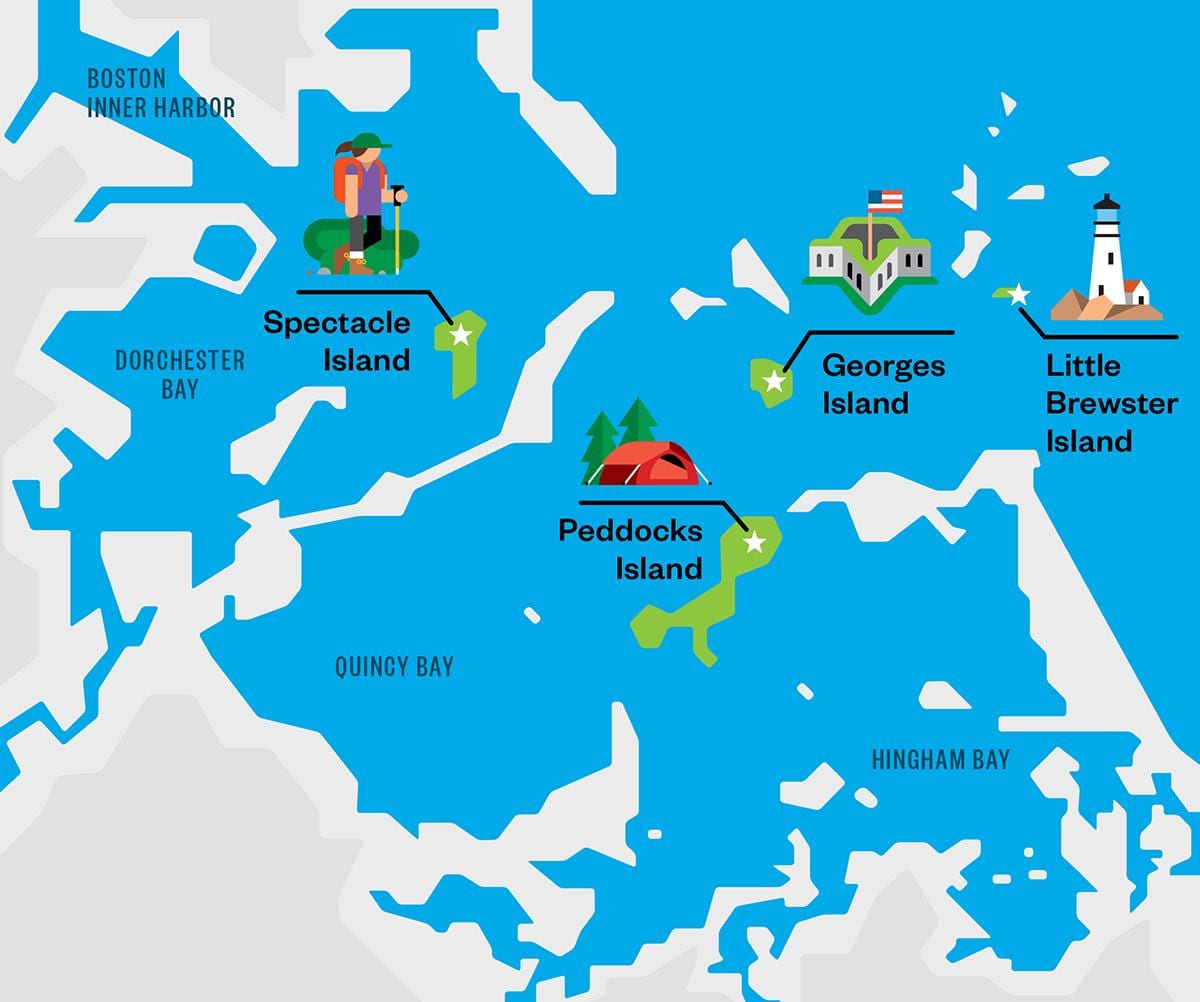 แผนที่ของบอสตันท่าเรือหมู่เกาะ