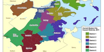 แผนที่ของบอสตัน neighborhoods