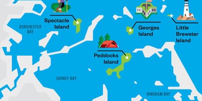 แผนที่ของบอสตันท่าเรือหมู่เกาะ