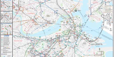 MBTA รถบนแผนที่