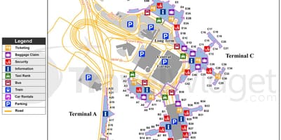 สนามบินโลแกนเทอร์มินัลแผนที่