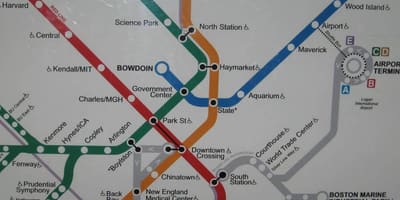 บอสตันใต้สถานีบนแผนที่